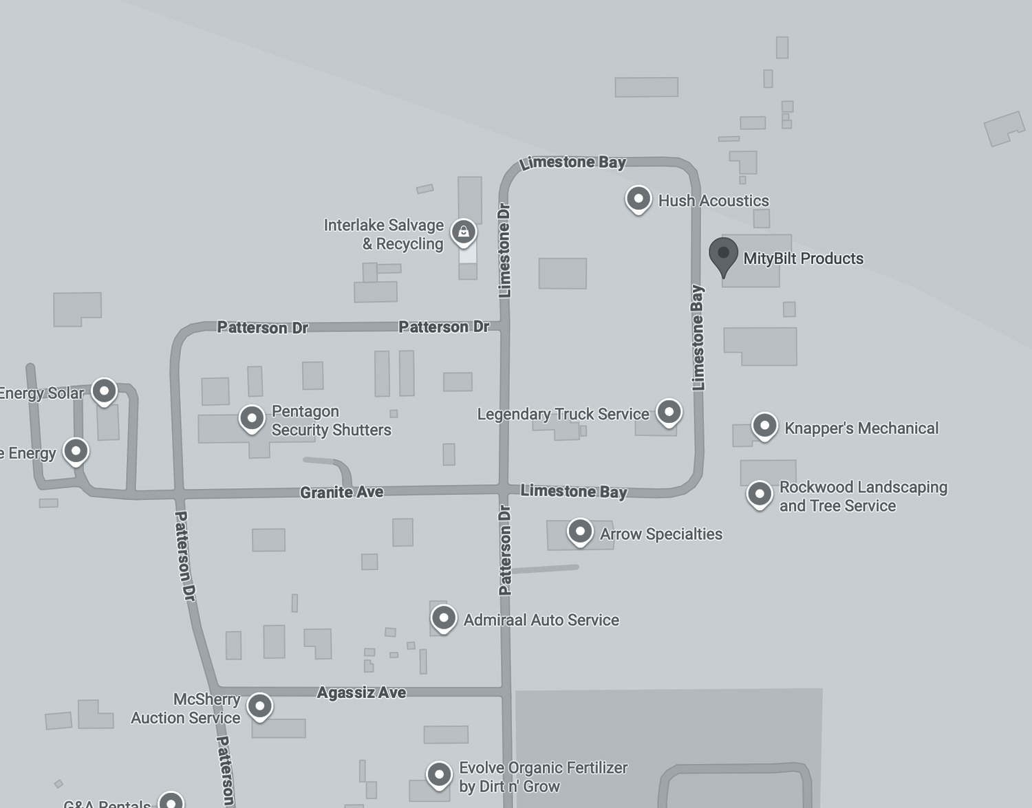 Mitybilt Map